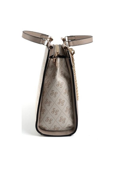 Silver Polo Sp1166 Kadın El Çantası Monogram Bej-kum
