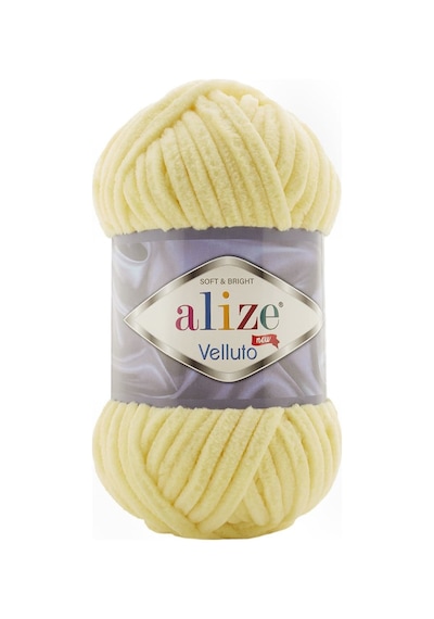 Alize Velluto 13 Açık Sarı Kadife El Örgü İpi