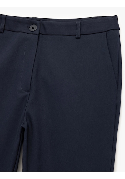 Koton Cepli Düğmeli Slim Fit Normal Bel Cigarette Pantolon Lacivert