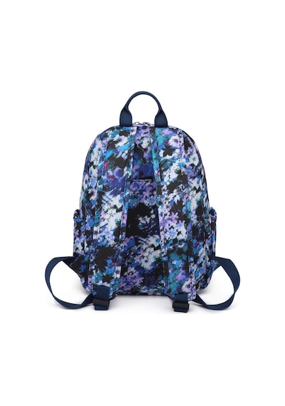 Orta Boy Kadın Sırt Çantası Smart Bags Krinkıl Kumaş 1187 Mavi Print