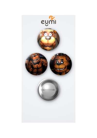 Five Nights At Freddy's Oyunu Freddy Fazbear Oyun 3'lü Metal Rozet Seti 58mm İğneli Buton Çanta Yaka Rozeti Çok Renkli