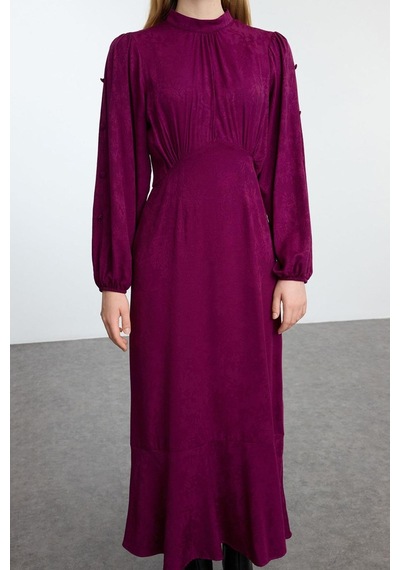 Ersefa Moda Regular Casual Günlük Jakar Dokuma Bisiklet Yaka Uzun Kol A- Koyu Mor Ersefa Moda Regular Casual Günlük Jakar Dokuma Bisiklet Yaka Uzun Kol A- Koyu Mor