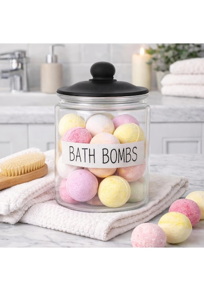 1,8 L Cam Deterjanlık Kavanoz Amber Renk, Kapaklı Bath Bombs Saklama Kabı, Çamaşır Deterjan Kapsülü Ve Pod Düzenleyici 7009