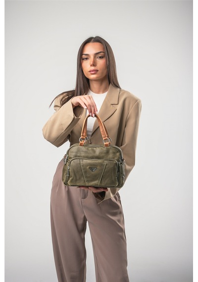 Ççs 18079 Kadın Çapraz Askılı El Çantası Yeşil-camel