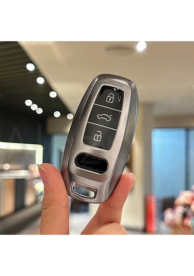 Audi A3 A4 A6 A7 A8 & B9 C8 4k D5 & S7 S8 & Q7 Q8 & E-tron Tpu Titan Gri Anahtar Kılıfı
