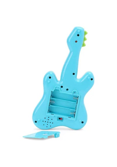 Hayvan Sesleri Çıkaran Işıklı Ninnili Müzikli Gitar İnteraktif Bebek Eğitici Tuşlu Oyuncak - Mavi
