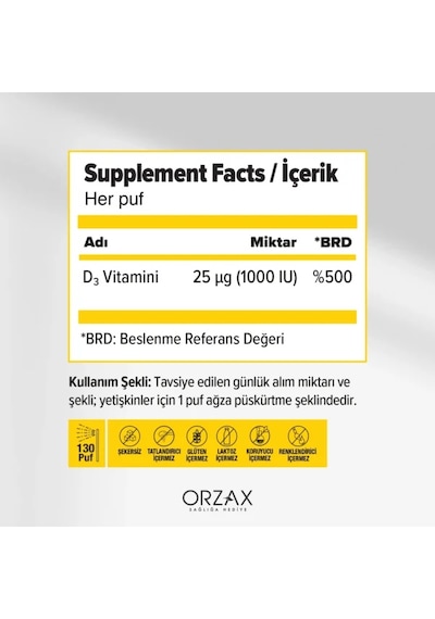 Ocean Vitamin D3 1000 Iu Oral Sprey 20 Ml 2 Adet