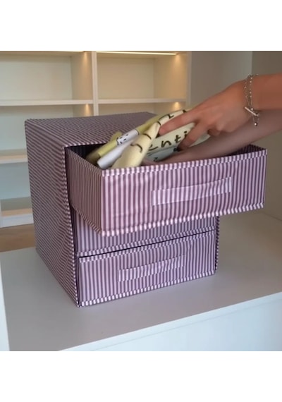 Çok Amaçlı 3 Bölmeli Organizer - Çekmece İçi Çorap Çamaşır Ve Ofis Masaüstü Düzenleyici Kutu Çok Renkli