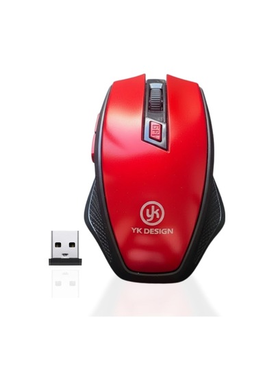Hobibahçem Kırmızı Renkli Baş Parmak Destekli Ergonomik Sessiz Kablosuz Mouse 0013