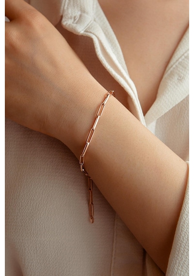 Rose Gold Ataç Altın Bileklik Pembe Altın