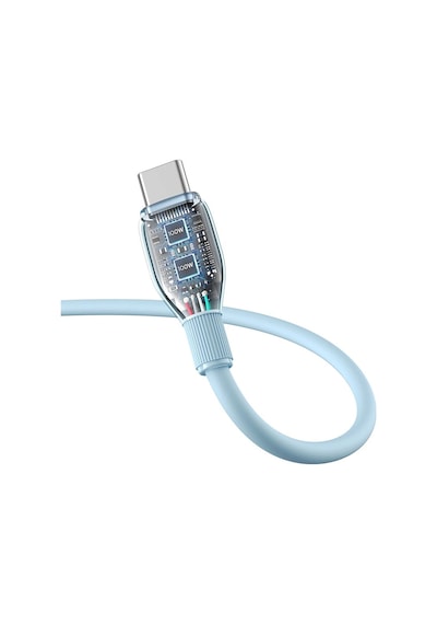 Baseus Pudding Type-C To Type-C 100 W Hızlı Şarj Kablosu 1.2 M. Mavi