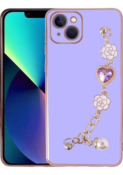 More Tr Apple Uyumlu iPhone 14 Uyumlu El Tutamaçlı Kamera Korumalı Mtr Taka Silikon Kılıf-mor