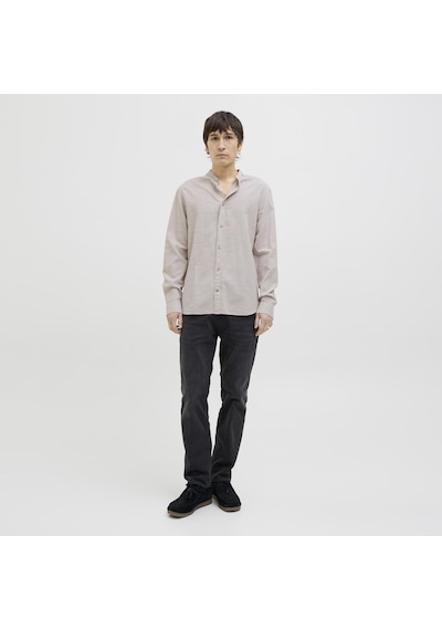 Jack & Jones Erkek Bant Yaka Uzun Kollu Gömlek - Summer - 12269319 Çok Renkli