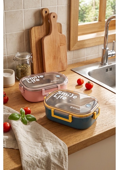 Emsan Smile Life Lunch Box Mavi Renksiz
