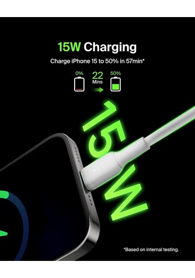 Boost Charge Usb C Şarj Kablosu, Usb-c, Usb-a Kablosu, iPhone Uyumlu 16, 15, S24, S23, Google Pixel, İpad , Switch Daha Fazlası İçin, 1 Metre, 2' , Sku: Smg8690010118158