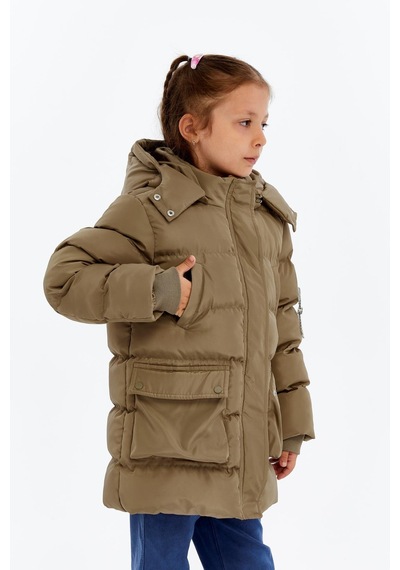Benitto Kids Kız Çocuk Kalın Kışlık Kapüşonlu Kaban 51349 Camel