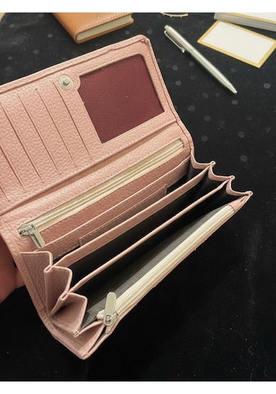 Deerderi Satürn Hakiki Deri Cüzdan Pembe