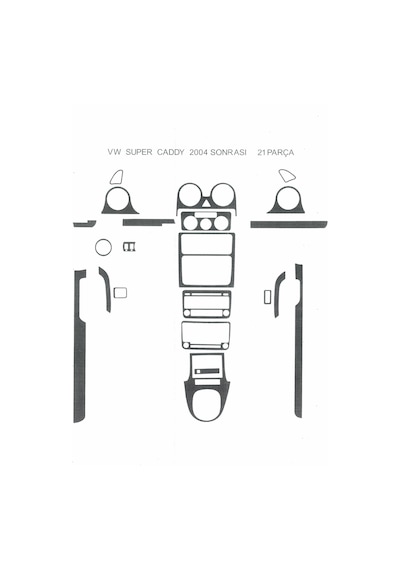 Wv Caddy 2004-2009 21 Parça Torpido Kaplama Renk Ceviz