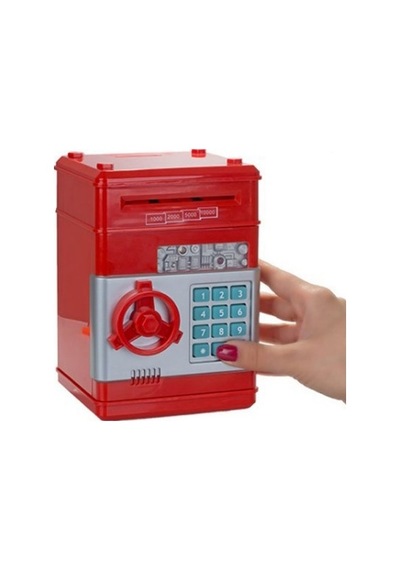 Kumbara Şifreli Atm Kasa Para Yutan Kumbara Şifreli Kırmızı