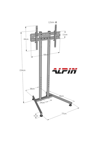 Alpın Tv/fuar Standı Sabit Ayaklı Metal Tv Ünitesi 40 İnç 75 İnç