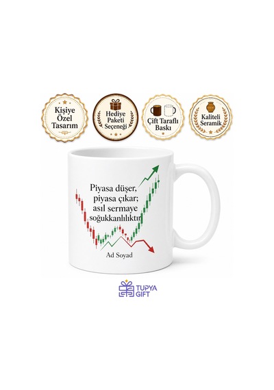 Borsa Brokerına Seans Sonu Stres Ekran Başında Al Sat Emri Kupa Bardak Hediye Beyaz / Çok Renkli