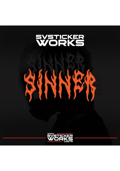 Sinner Kask Sticker Tüm Kasklar Uyumlu Tek Yön 1 Adet Turuncu