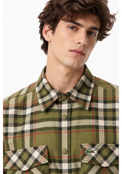 Lacoste Men's Relaxed Fit Button-down Linen Shirt Rahat Kesim Pamuklu Kareli Erkek Çıt Çıt Düğmeli Gömlek Yeşil Lacoste Men's Relaxed Fit Button-down Linen Shirt Rahat Kesim Pamuklu Kareli Erkek Çıt Çıt Düğmeli Gömlek Yeşil