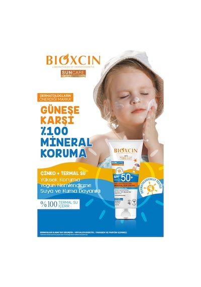 Bioxcin Sun Care Hassas Ciltler Için Çok Yüksek Korumalı Mineral Güneş Kremi Bebek 50 Spf 100 ml