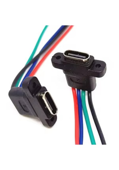 5 Adet 4 Pin Type-c Kablolu Konnektör Şarj Giriş Soketi