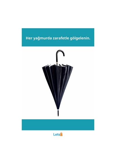 Letsii Lüks Dayanıklı Goretex 16 Telli Baston Şemsiye Çok Renkli