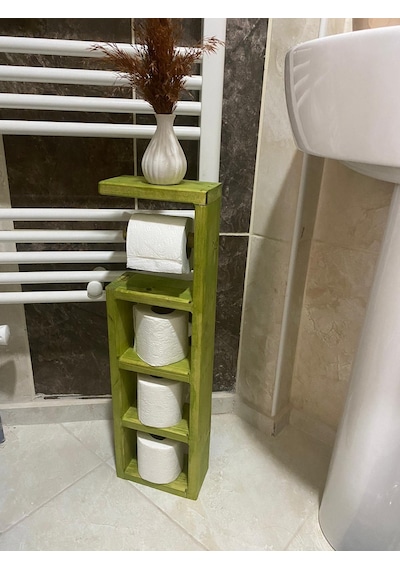 Dekoratif Ahşap Tuvalet Kağıdı Standı
