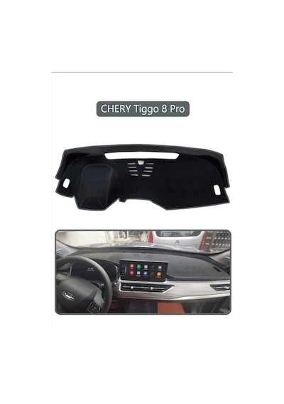 Chery Tiggo 8 Pro Torpido Koruma Halısı Gri Kenar
