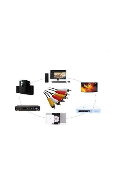 3 RCA Erkek TO 3 RCA Erkek Kompozit Görüntü Video AV Ses Kablo 2