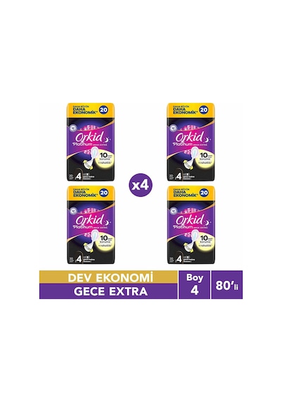 Platinum Gece Ekstra Boy 4 20 Adet Hijyenik Ped 4 Adet