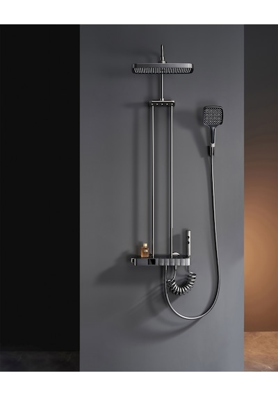 Creavit Piano Tepe Duş Sistemi Termostatik Gun Grey Gri Ds.pn710gr