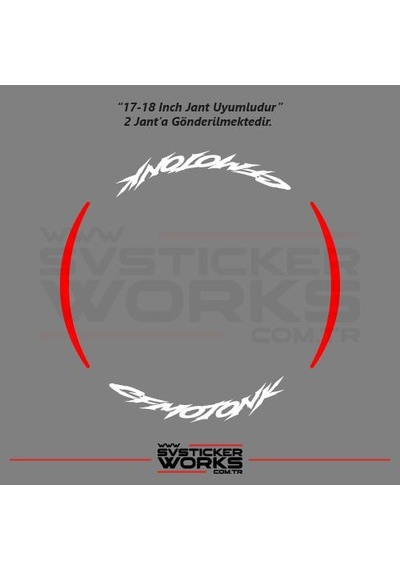 Cfmoto Nk Jant Sticker Motosiklet Jant Sticker Set Ay Modeli Kırmızı