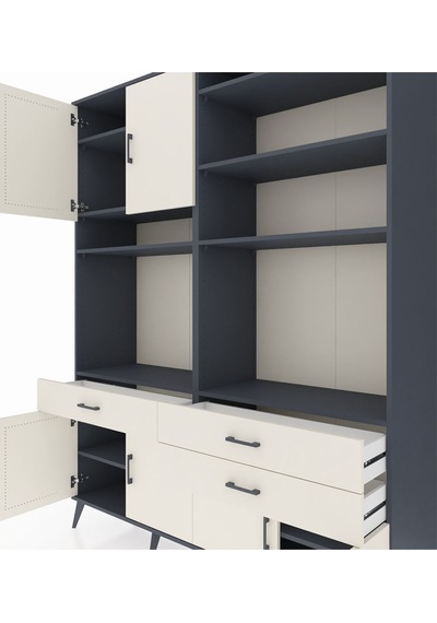 Hyperion Gardrop 10 Raflı 3 Çekmeceli 8 Kapaklı 176x44x221 Antrasit-aytaşı Aytaşı Hyperion Gardrop 10 Raflı 3 Çekmeceli 8 Kapaklı 176x44x221 Antrasit-aytaşı Aytaşı