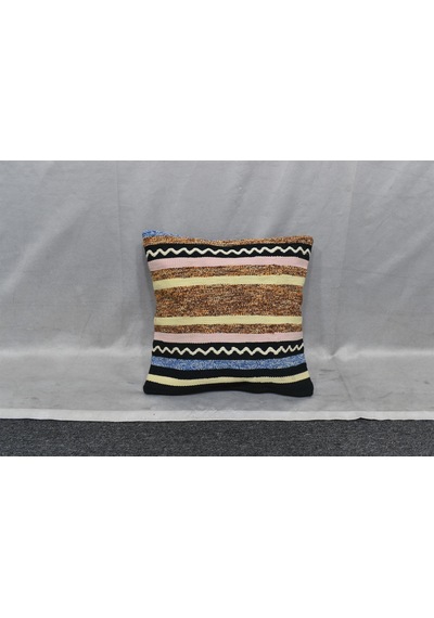 Zehra Abla Halı Yeni El Dokuma Dekoratif Kilim Kırlent Yastık Kılıfı 6810 Çok Renkli