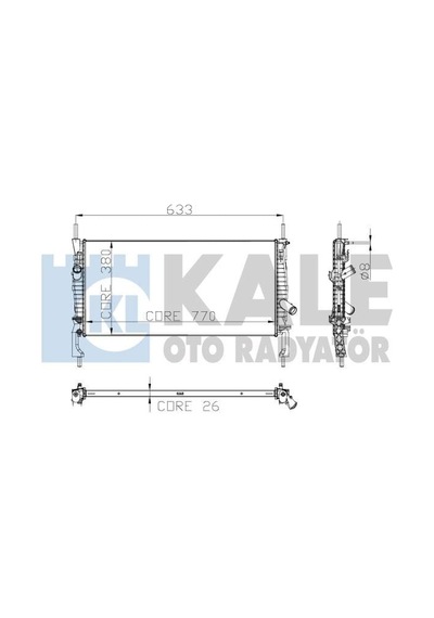 KALE OTO Radyatör 0222281AB Su Radyatörü Transit V347 06- 2.2 TDCI 2.4 TDCI Mt Ac 1 Sıra Alb