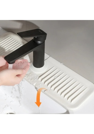 Beyaz Bulaşık Süngeri Banyo Lavabo Tezgahı Koruyucu Silikon Musluk Matı Su Geçirmez Kaymaz Plastik B Diğer