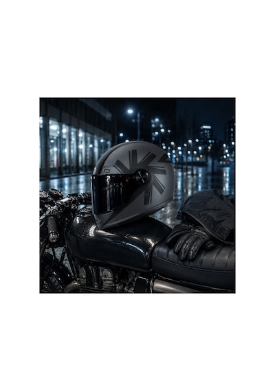 Sway V6 Full Face Retro Kask Siyah Vizör Helıx Black Lıne M Diğer