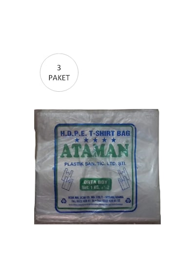 Kalın Şeffaf Atlet Poşet Orta Boy 27x47 Cm 1 Kg 3 Paket-takriben 435 Adet