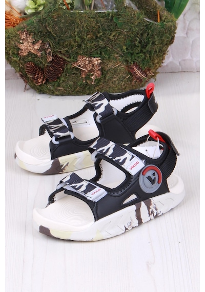 Vicco 332.f25y.206 Siyah Tape Rahat Esnek Erkek Çocuk Sandalet Siyah