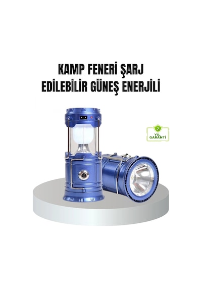 Güneş Enerjili Kamp Lambası Şarjlı Taşınabilir Kompakt Açık Hava Işığı Çok Renkli