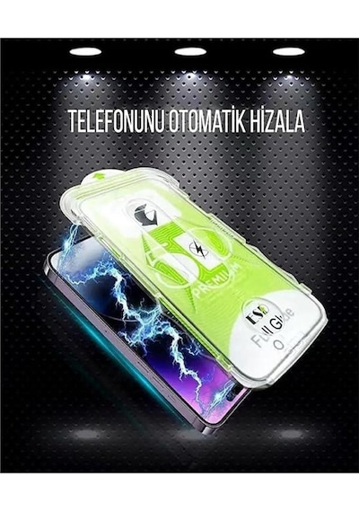 Ennar Apple iPhone 17 Pro Max Uyumlu Kolay Uygulama Aparatlı Tam Kapatan Kırılmaz Cam Ekran Koruyucu