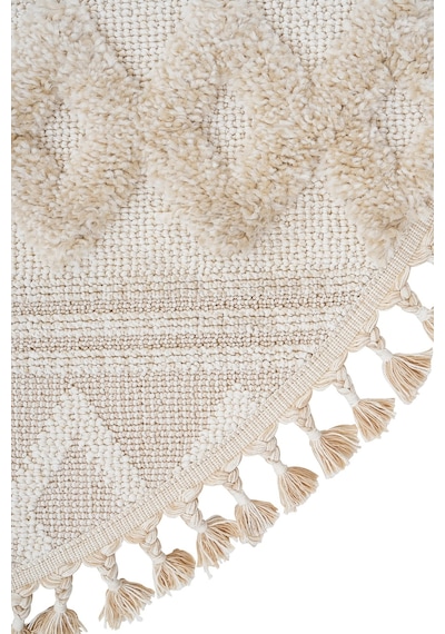 Dolce Vita Halı Jakarta 451 Ivory Beige Yuvarlak Halı Özel Ölçü Bej