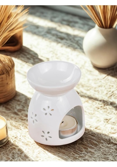 Mukko Home Love Yazılı Kalpli Beyaz Porselen Buhurdanlık - Aromaterapi Ve Dekoratif Mumluk,beya Standart