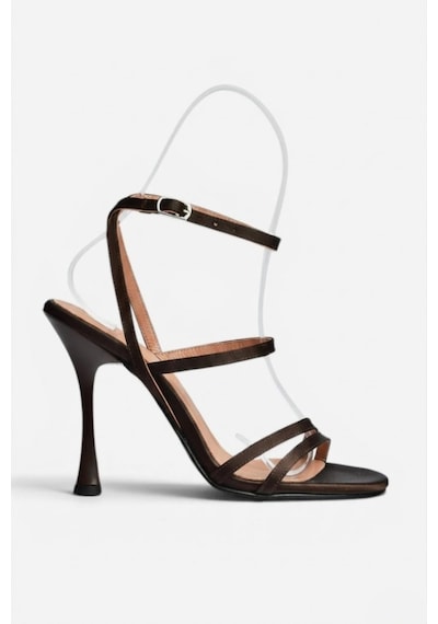 Fox Shoes Y752115204 Kahverengi Kumaş İnce Topuklu Kadın Ayakkabı
