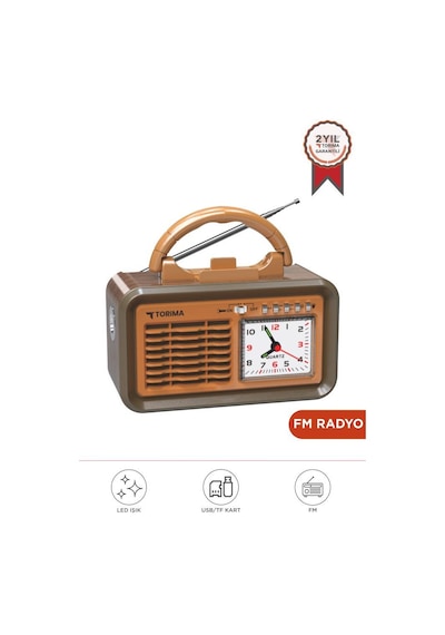 Torima D60 Kahverengi Nostalji Radyo Kablosuz Bluetooth Hoparlör