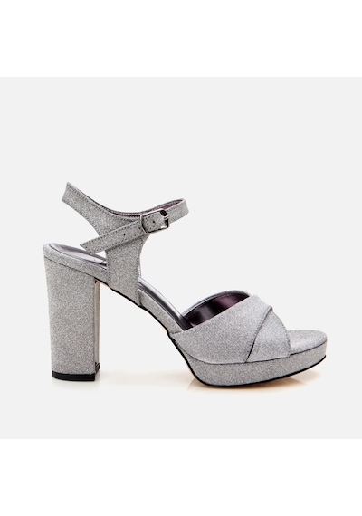 Hotiç Platin Kadın Simli Topuklu Sandalet 01sah307550a530 Platin-platınum Platin